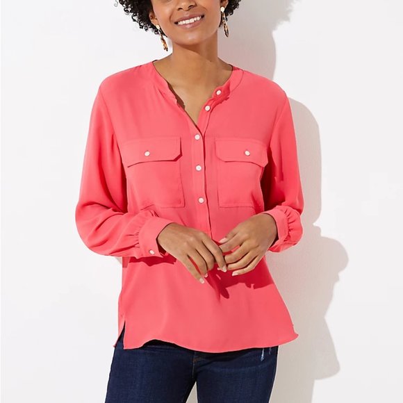 LOFT Tops - LOFT | Henley Utility Blouse